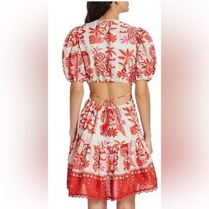 Farm rio Minidress with red and cream floral motif